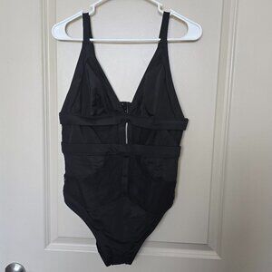 Black one piece swimsuit plus size